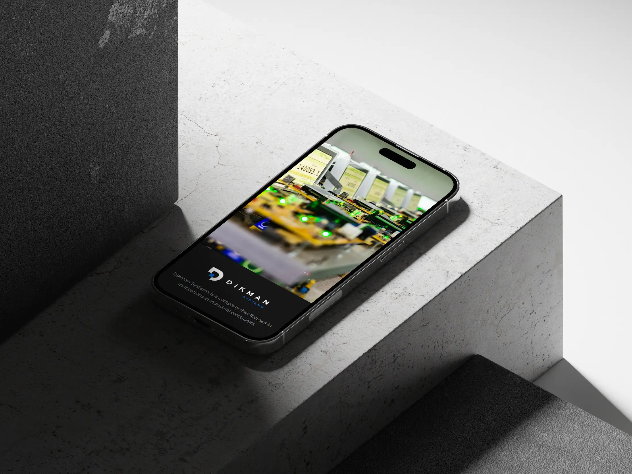 Dikman Site opened on a phone showing Dikman's manufacturing process